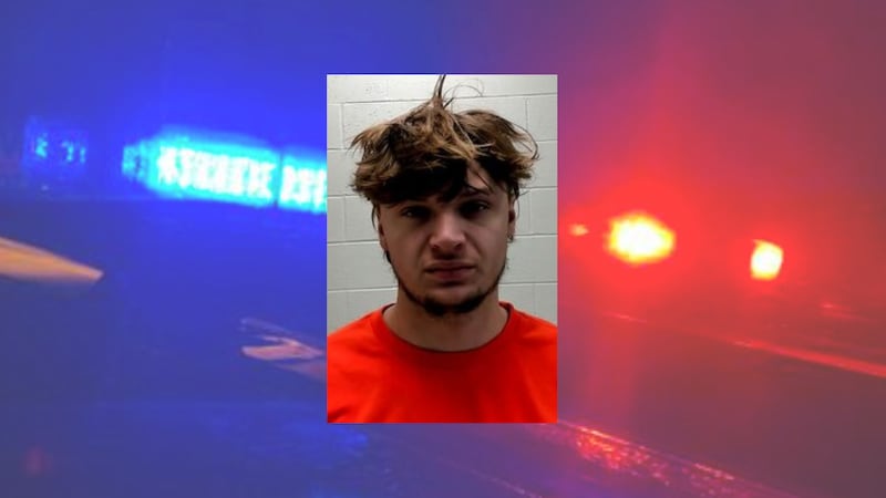 Caden Hetherington, 19, was arrested after fleeing from officers Wednesday in Atchison,...