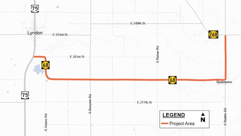 The Kansas Department of Transportation will begin a 12-mile mill and overlay project in Osage...
