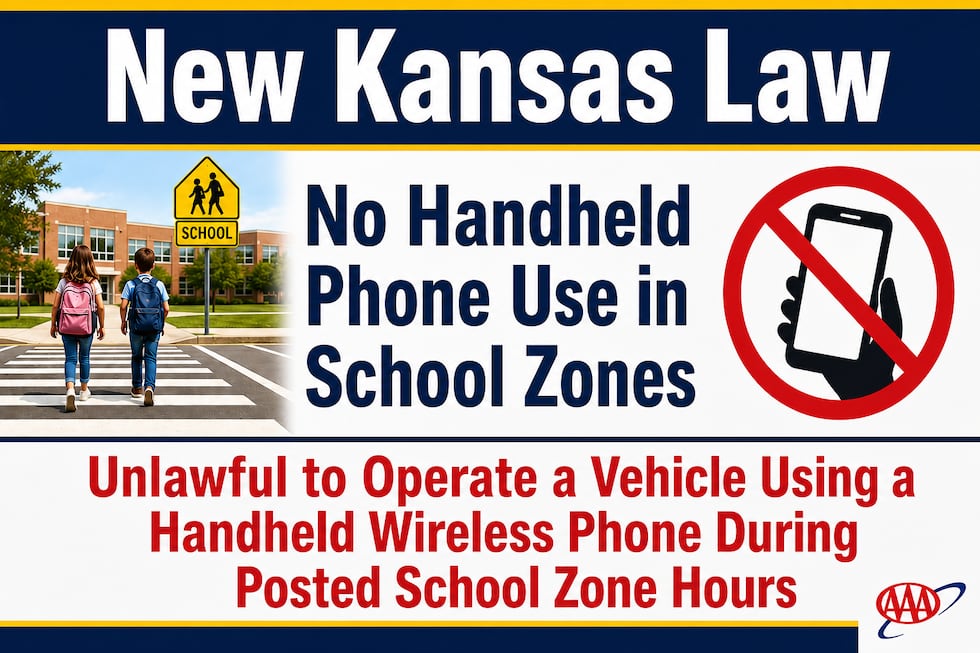 The American Automobile Association on Monday reminded motorists to be aware of a new Kansas...
