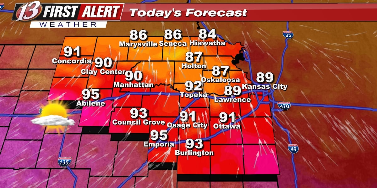 Tuesday forecast: Hot today, severe storms tonight