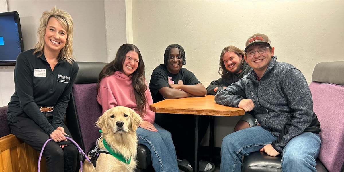 Kansas State University’s new therapy dog relieves stress on campus