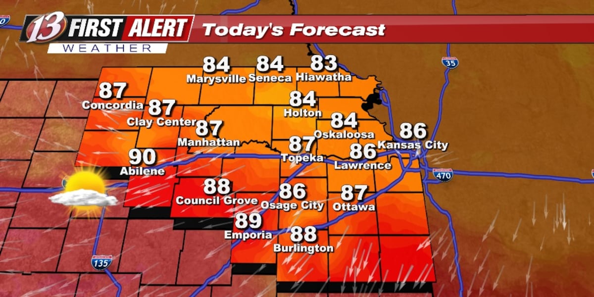 Thursday forecast: Warm today, storm chance tonight