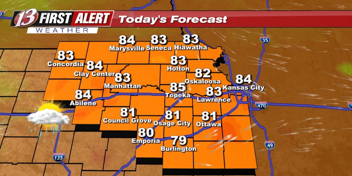 Wednesday forecast: Warm with a low rain chance