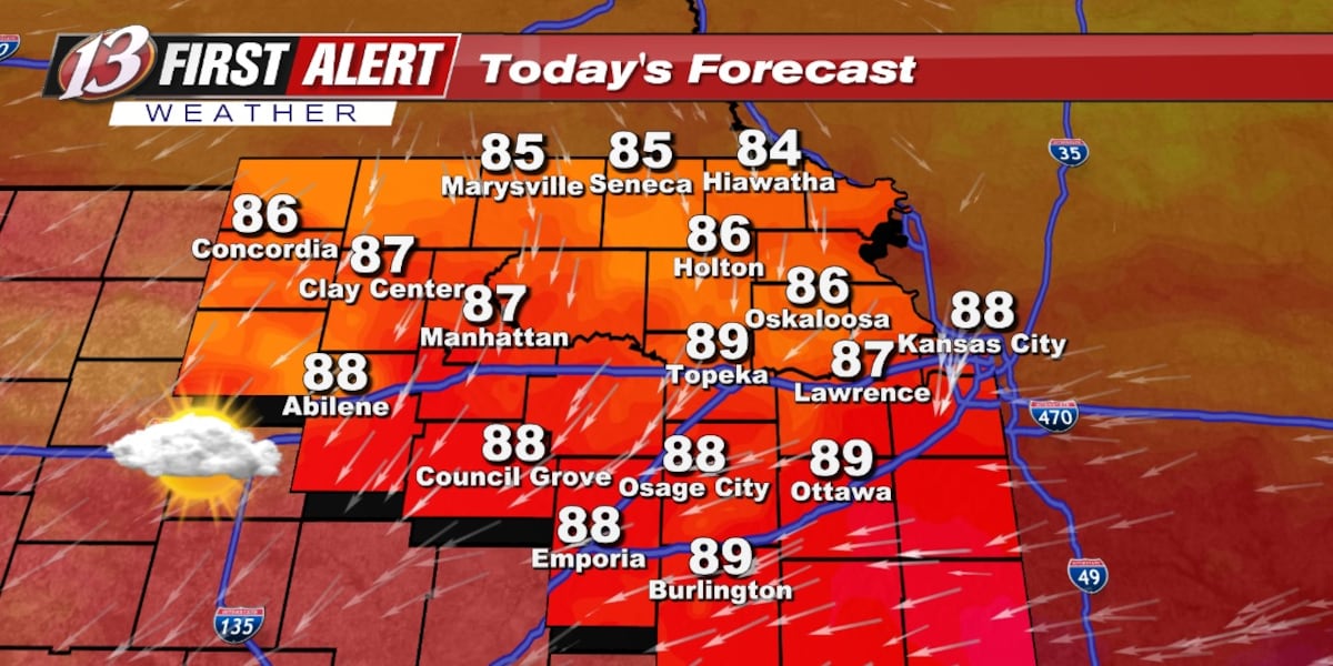 Tuesday forecast: Near seasonal today, storm risk tonight