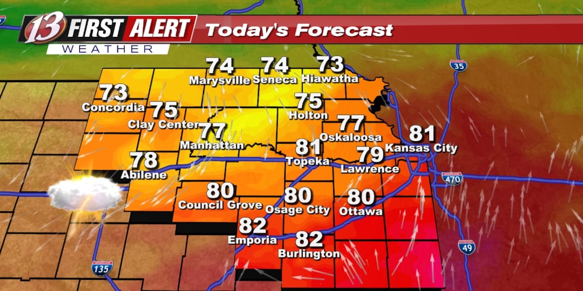 Wednesday forecast: Cool with an isolated shower/storm