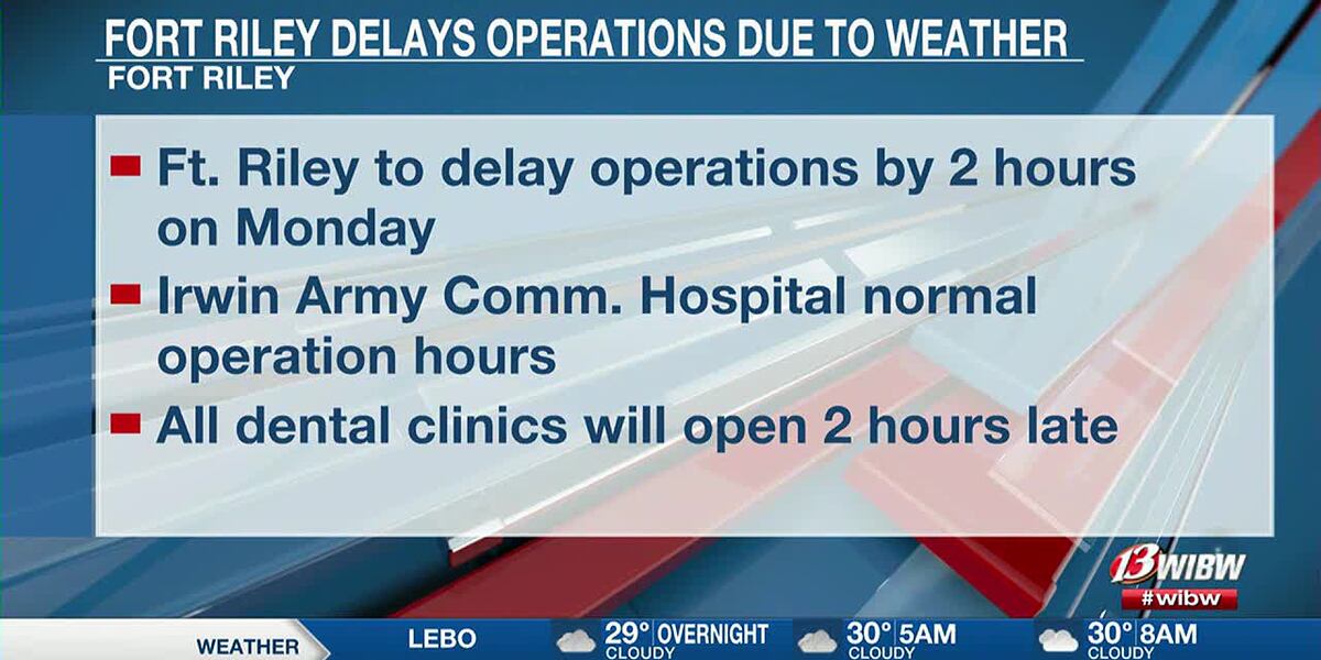 Ft. Riley delays Monday operations due to hazardous driving conditions