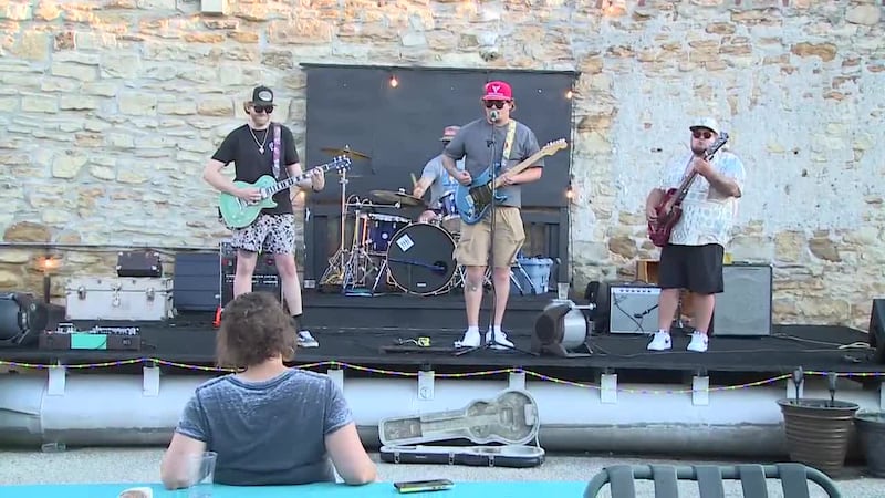 Hunter Hughes Band rocks The Courtyard pontoon stage at Compass Point, home of Dirty Girl...