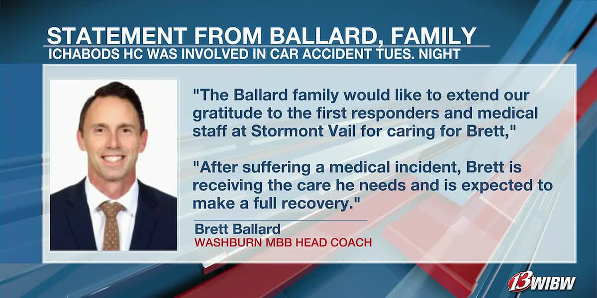 Washburn MBB coach Brett Ballard, family release statement following car accident