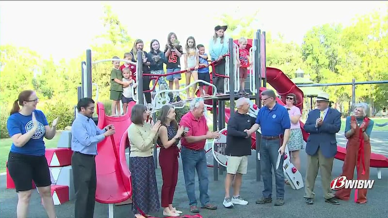 Ribbon cutting at Boswell Square Park.