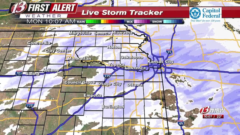 Watch WIBW meteorologists Doug Meyers and Mitchell Keyes with live snow updates.